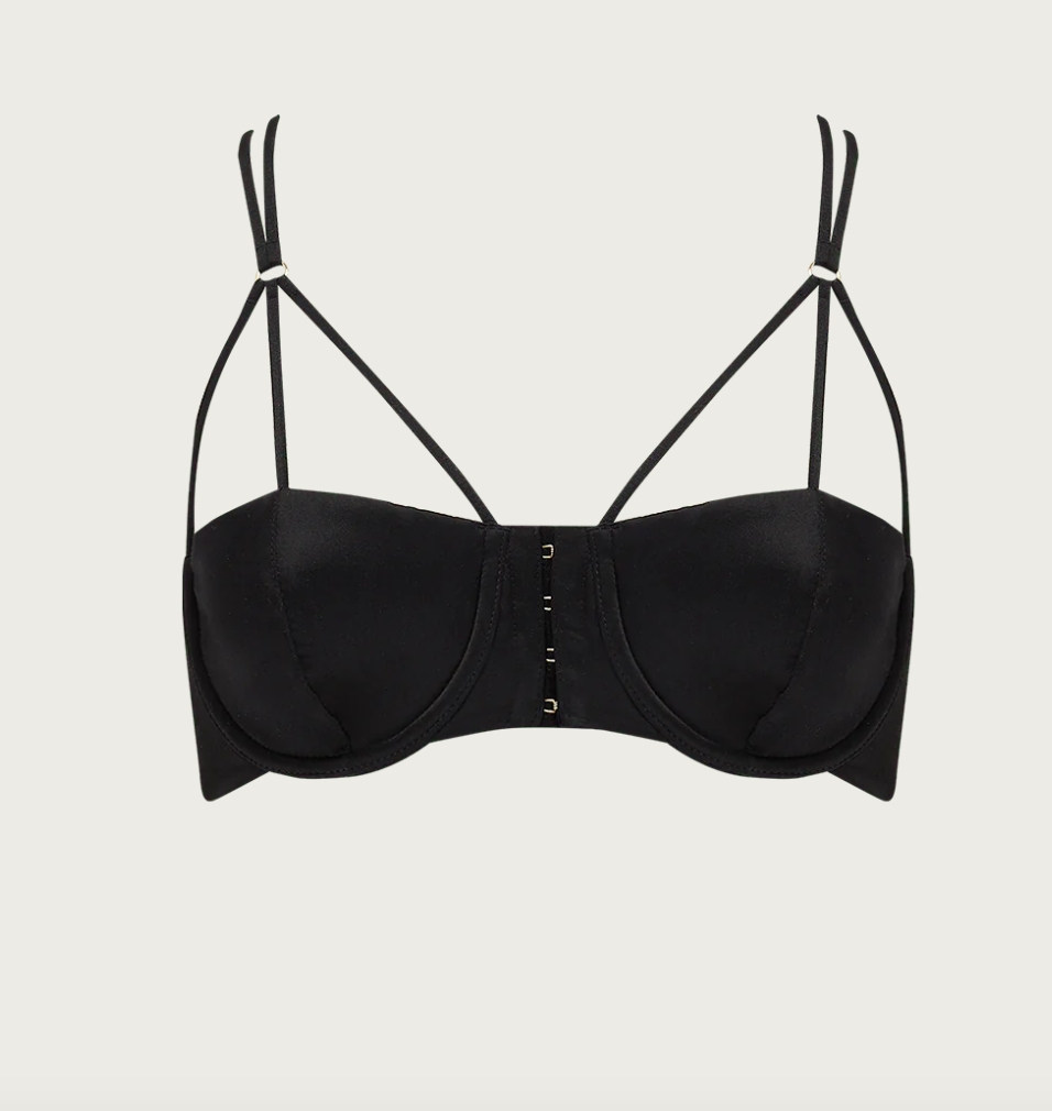 Scalloped D/Dd Moulded Cup Bralette Black – One Country Mouse
