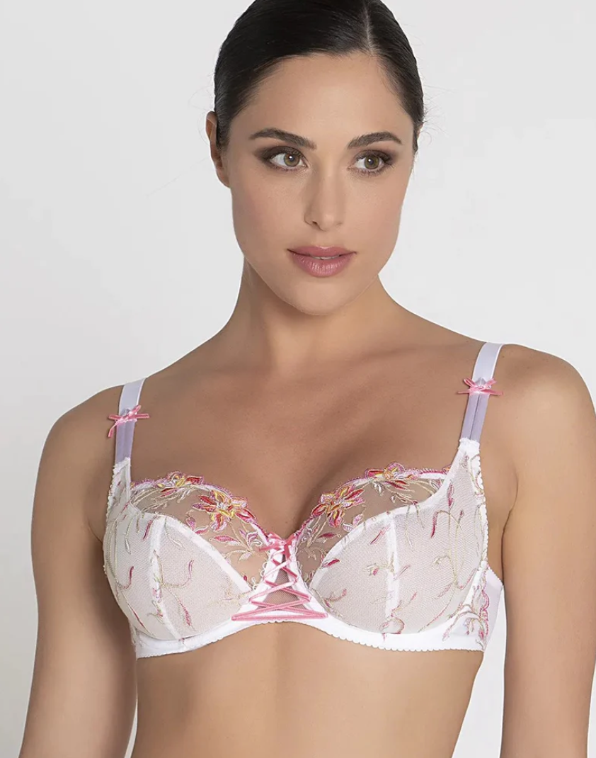 Au Bal De Flore Embroidered 3/4 Cup Bra - For Her from The Luxe