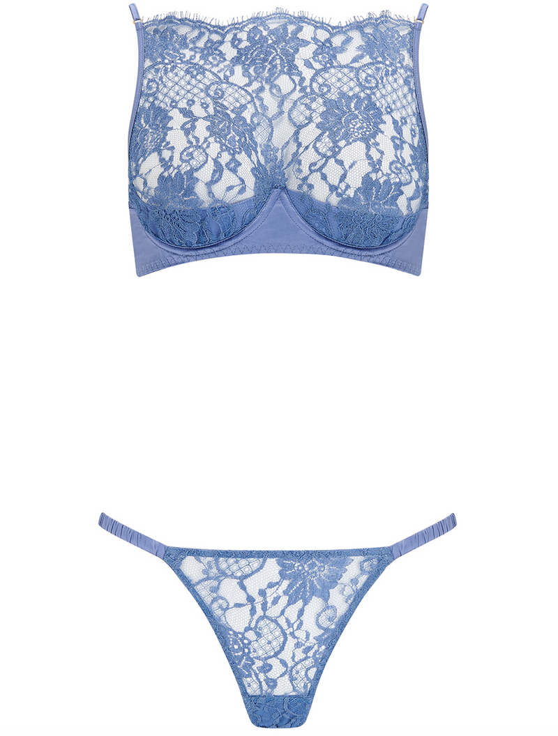 CoCo De Mer Hera High Neck Balconette Bra/ Sky Blue