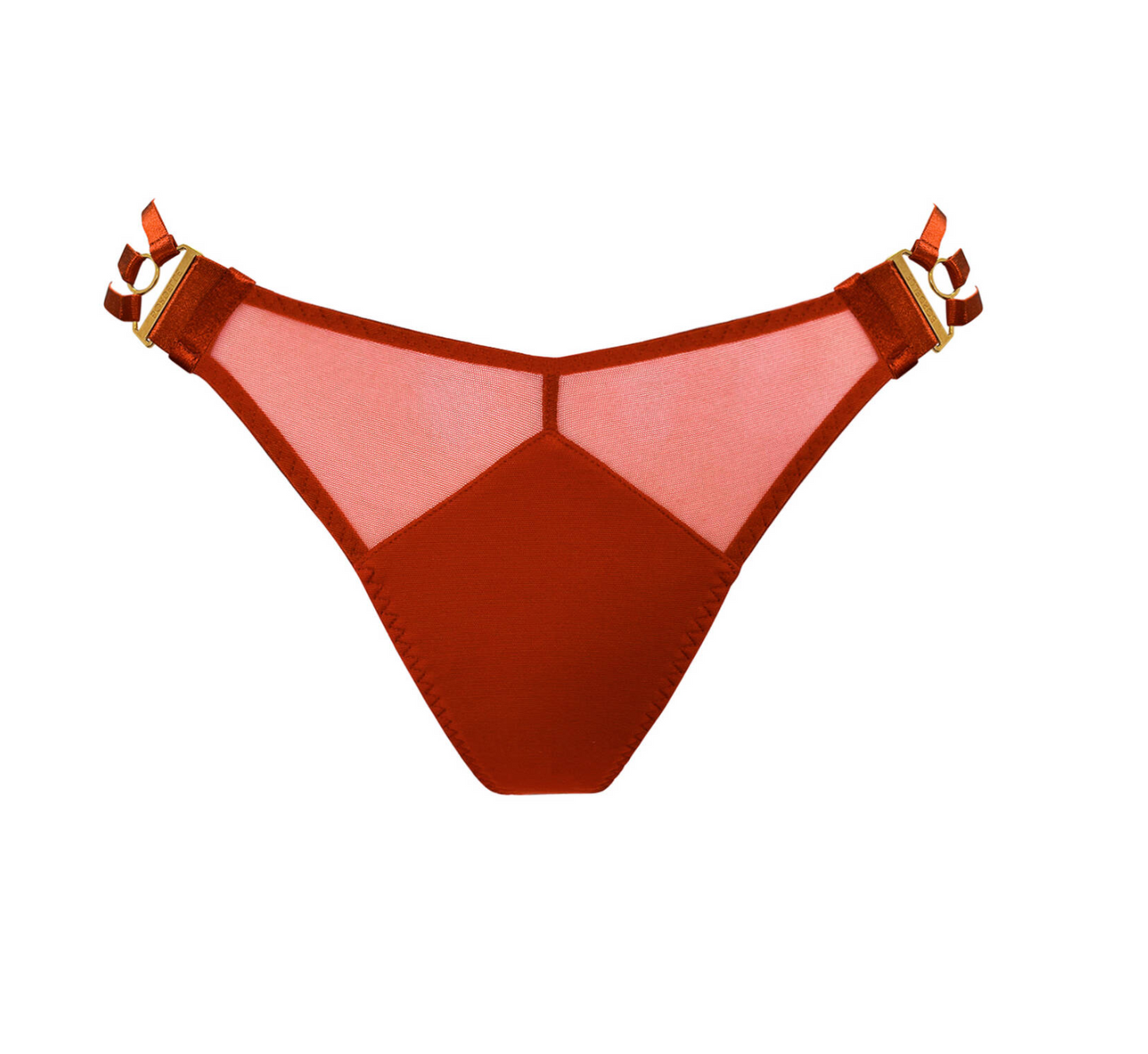 Bordelle Signature Mesh Thong Red Burnt