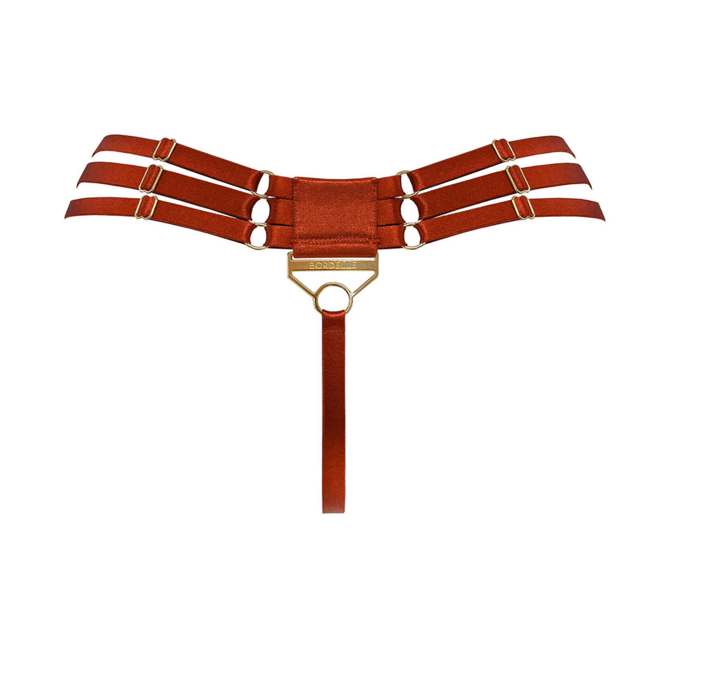 Bordelle Signature Mesh Thong Red Burnt