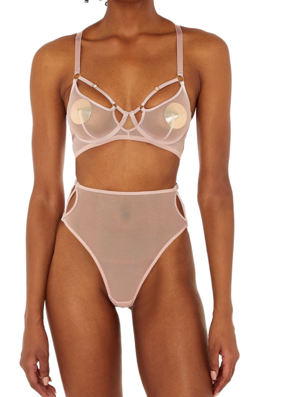 Bordelle Kora High Waist Thong Rose